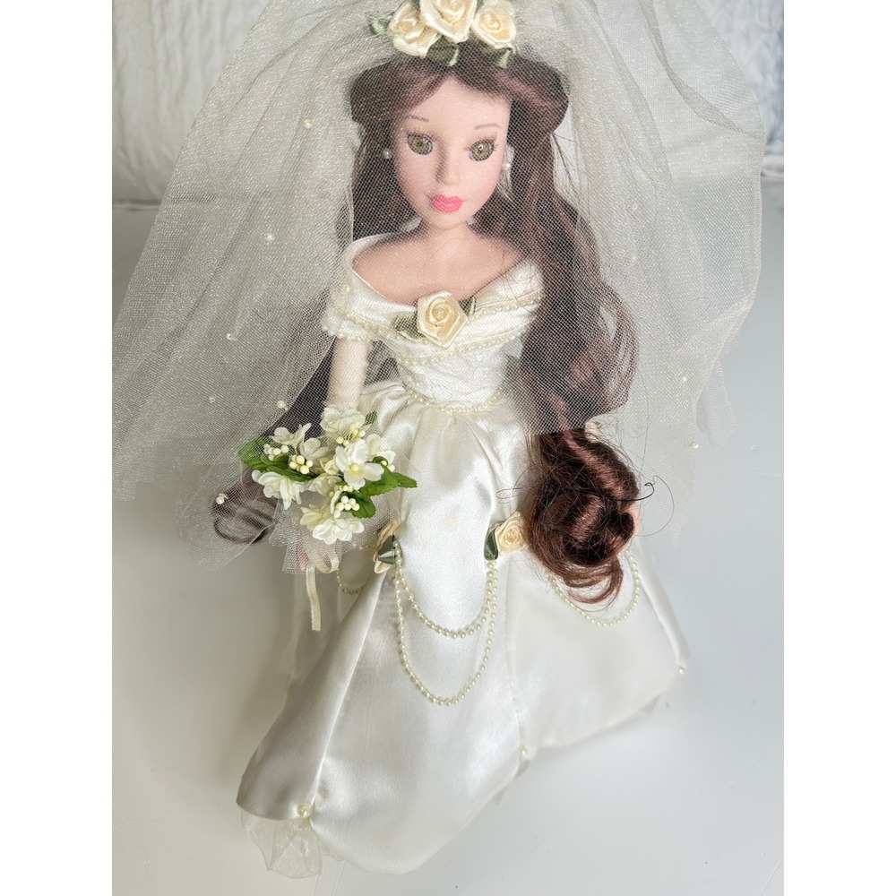Disney Belle Wedding Doll Collector 15" Cream Excellent Beauty and the Beast